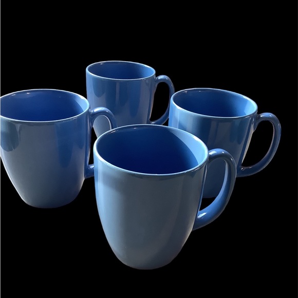 Corelle Dining Vintage Set Of Four Corelle Blue Coffee Mugs Poshmark